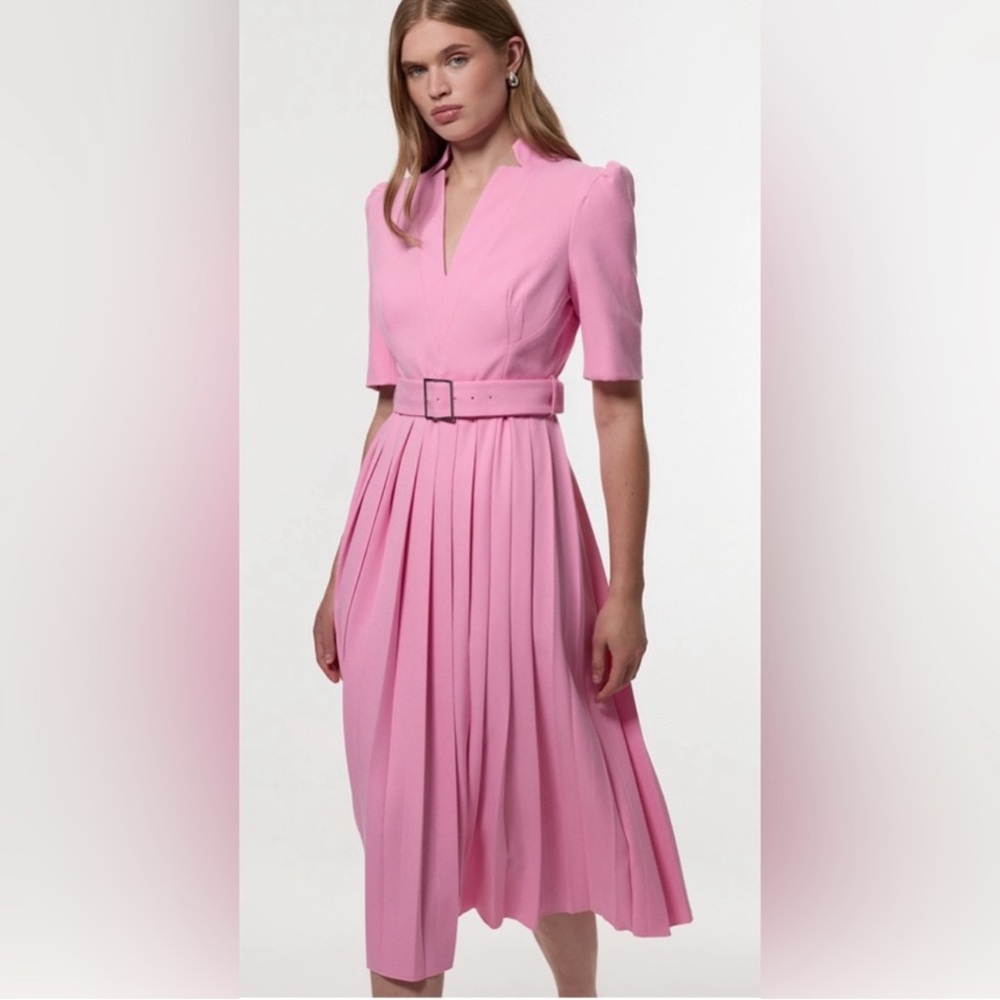 Karen Millen Belted Pleated Dress